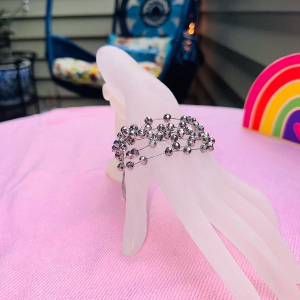 Silver beaded bracelet